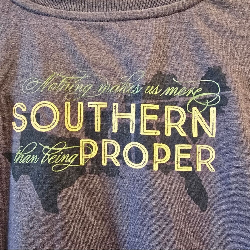 Southern Proper Being Southern Boys Long Sleeve Crew Neck T-Shirt Blue Youth XL